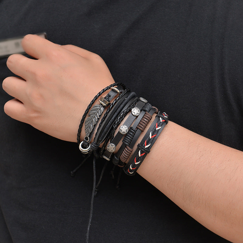 Bracelet Cuir Multicouche Homme