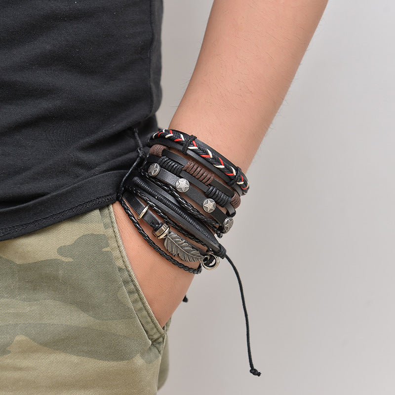 Bracelet Cuir Multicouche Homme